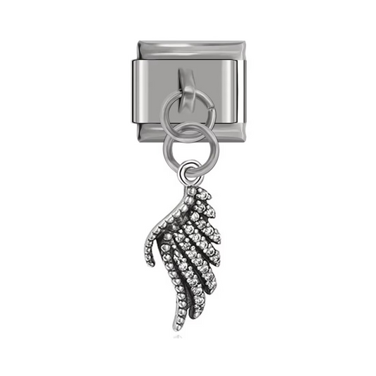 Silver Angel Wing Dangle Charm - Jewellux