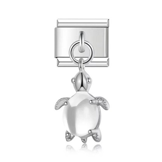 White Turtle Dangle Charm - Jewellux