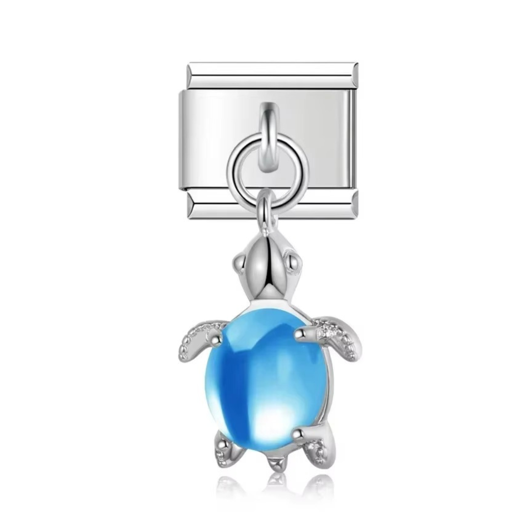 Aqua Turtle Dangle Charm - Jewellux