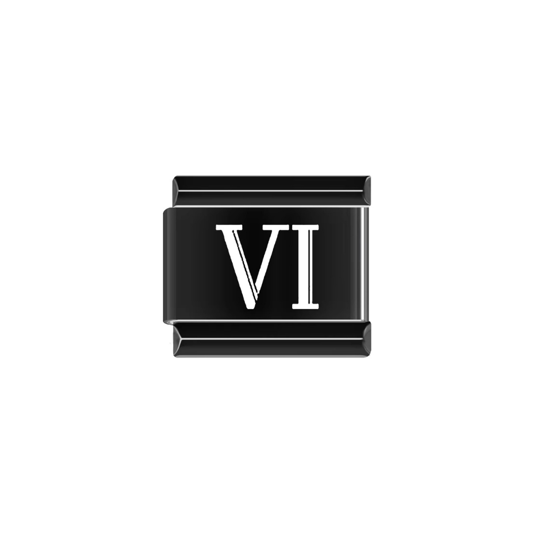Black Roman Numerals Charm - Jewellux