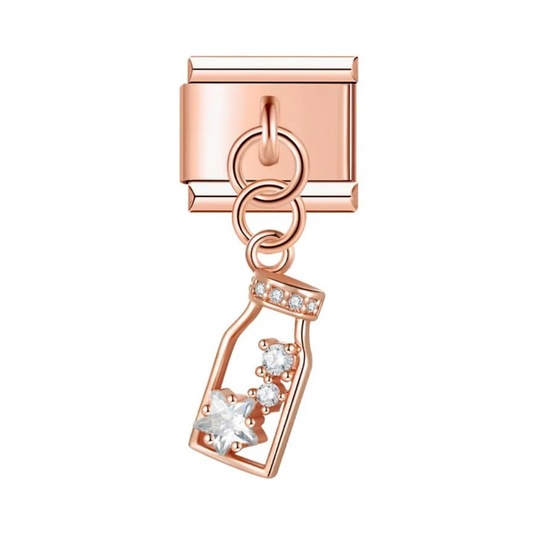 Starlight Bottle Rose Gold Dangle Charm - Jewellux