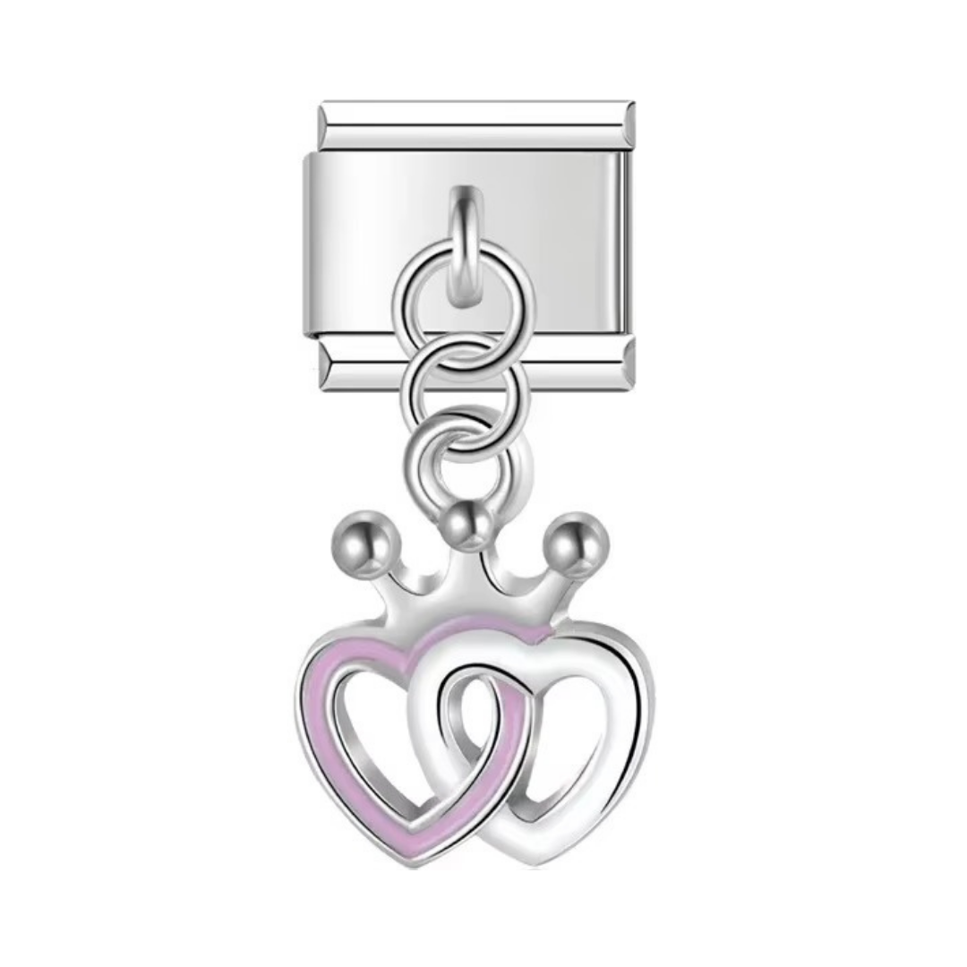 Royal Love Duo Silver Dangle Charm - Jewellux