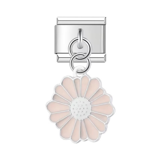 Blush Pink Daisy Dangle Charm - Jewellux