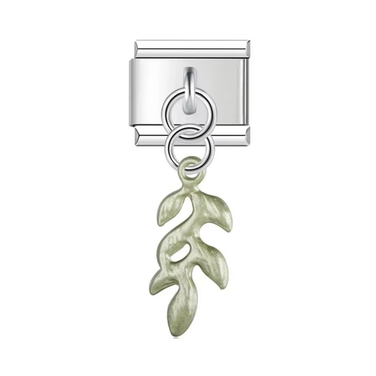 Silver Olive Leaf Dangle Charm