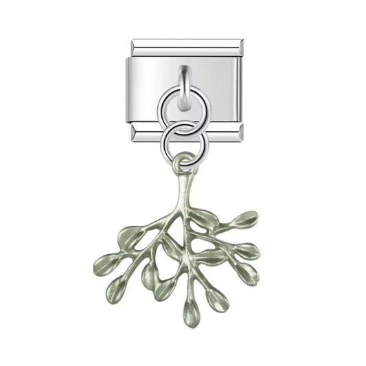 Silver Branching Leaves Dangle Charm