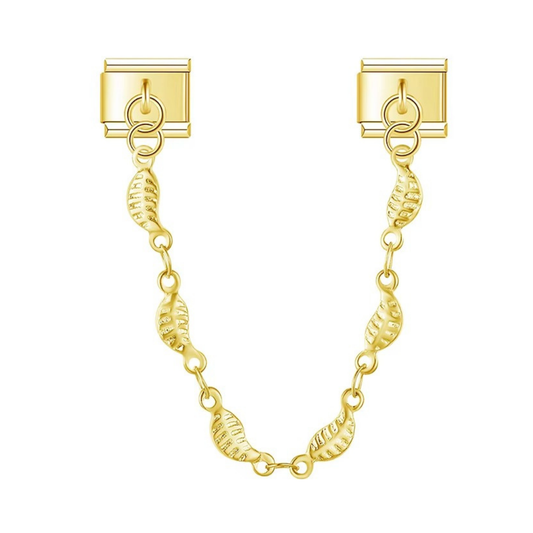 Golden Leaf Safety Chain Charm - Jewellux