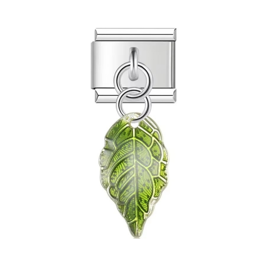 Emerald Forest Leaf Dangle Charm