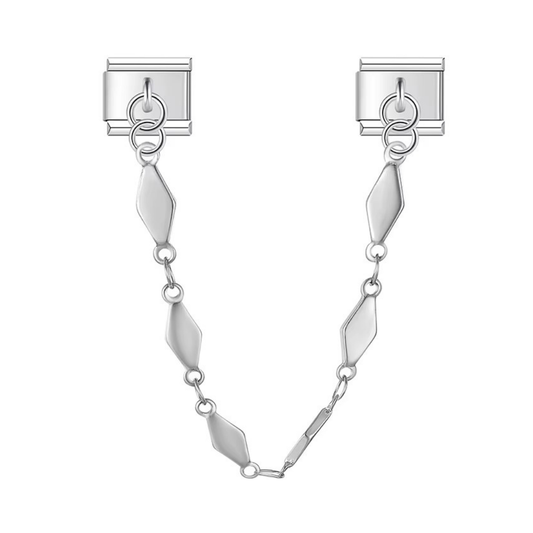 Silver Diamond-Link Safety Chain Charm - Jewellux