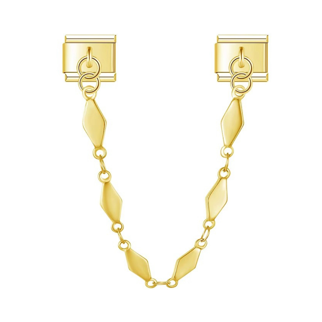 Gold Diamond-Link Safety Chain Charm - Jewellux