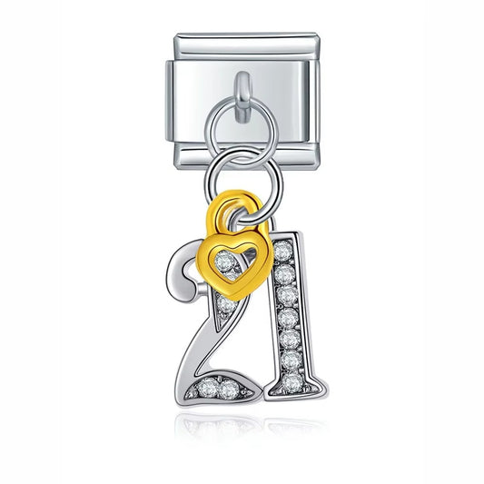Golden 21 Celebration Dangle Charm